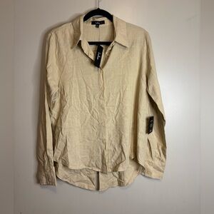 Lulu's Men's Beige Casual Button Down Shirt